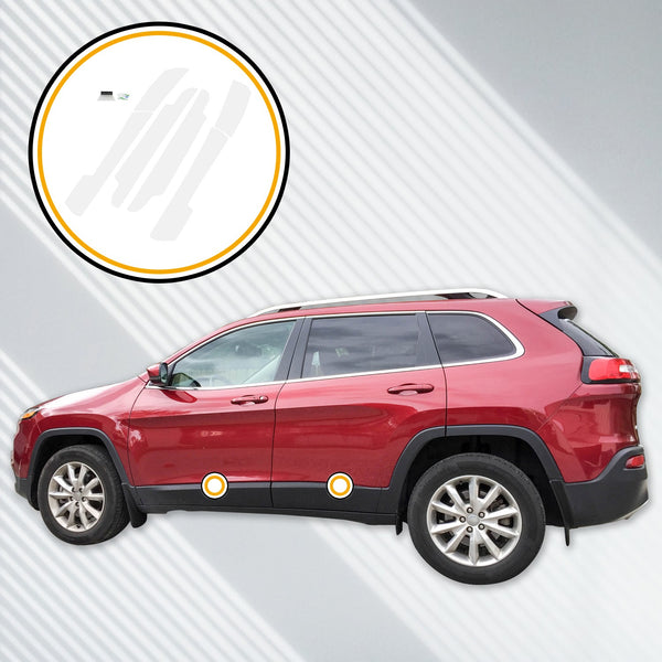 Red Hound Auto Door Sill Paint Protection Film Compatible with Jeep Cherokee 2014 2015 2016 2017 2018 2019 6pc PPF Custom Clear Protector Invisible Cover