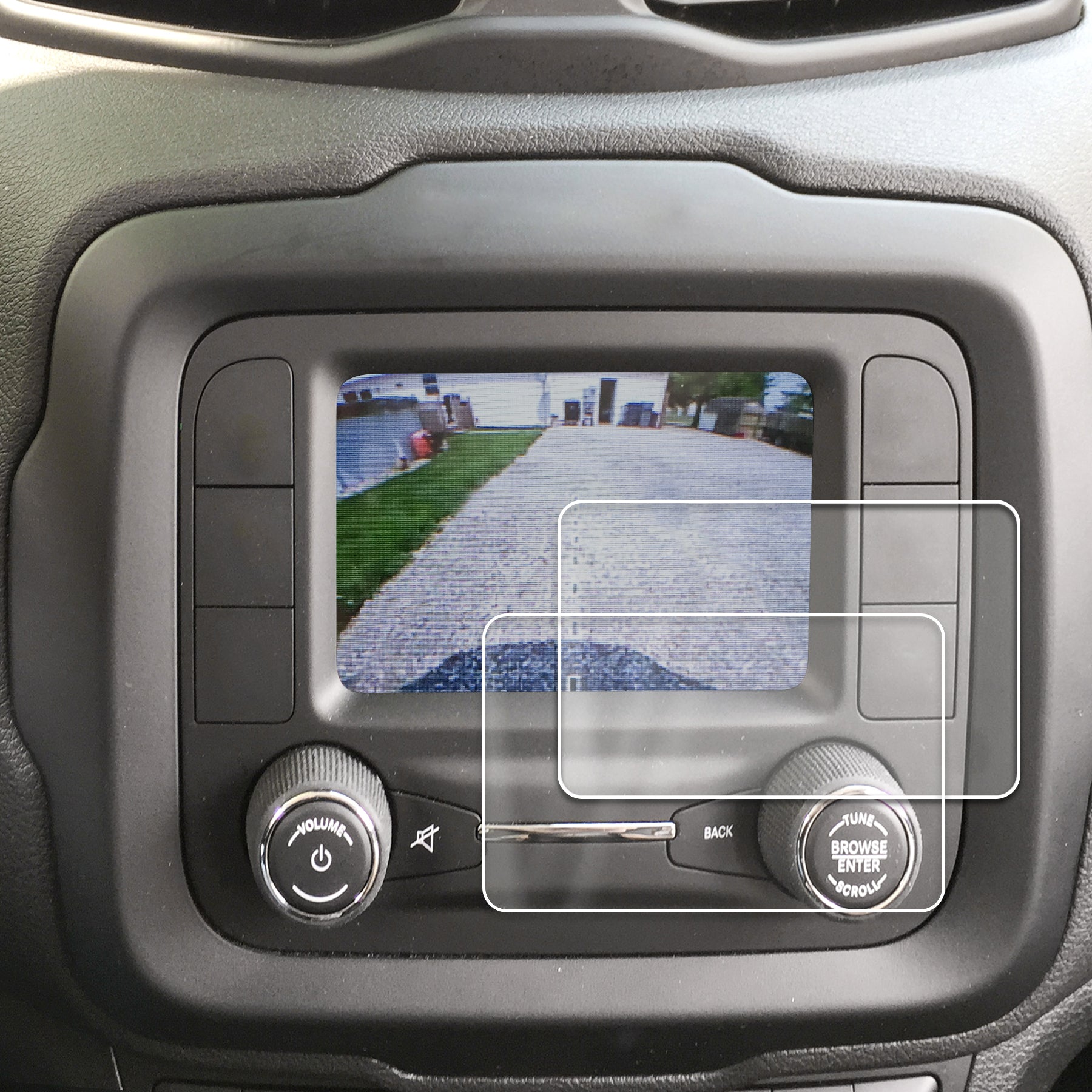 Red Hound Auto Screen Savers 2pc Custom Fit Compatible with 2015-2019 Jeep Renegade UConnect Invisible High Clarity Touch Display Protector Minimizes Fingerprinting 5 Inch