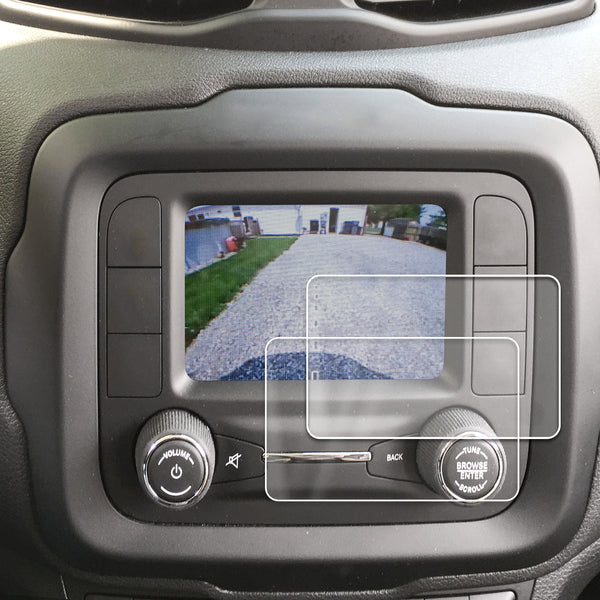 Red Hound Auto Screen Savers 2pc Custom Fit Compatible with 2015-2019 Jeep Renegade UConnect Invisible High Clarity Touch Display Protector Minimizes Fingerprinting 5 Inch