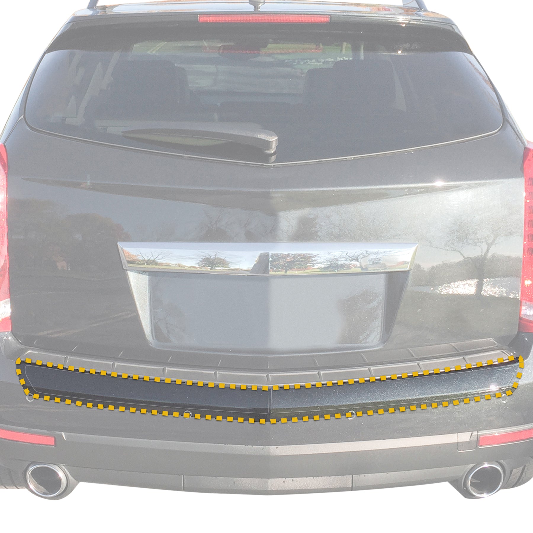 Red Hound Auto Rear Bumper Paint Protection Film 2010-2016 Compatible with Cadillac SRX 2pc Custom Guard Clear Applique Cover Self Healing Invisible Cover Wet Install