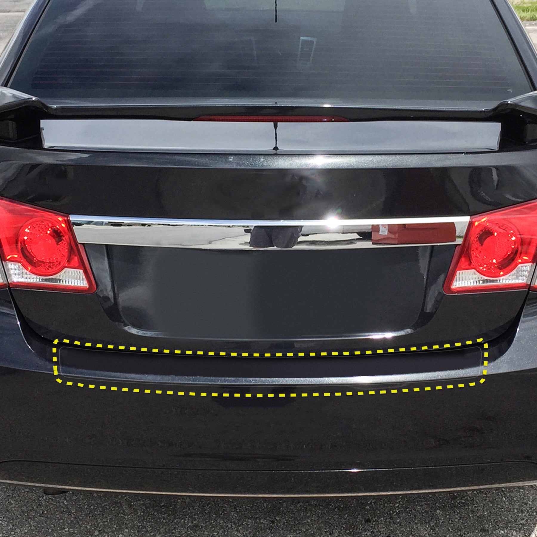 Red Hound Auto Rear Bumper Paint Protection Film 2011-2015 Compatible with Chevy Cruze 1pc Custom Guard Clear Applique Cover Self Healing Invisible Cover Wet Install