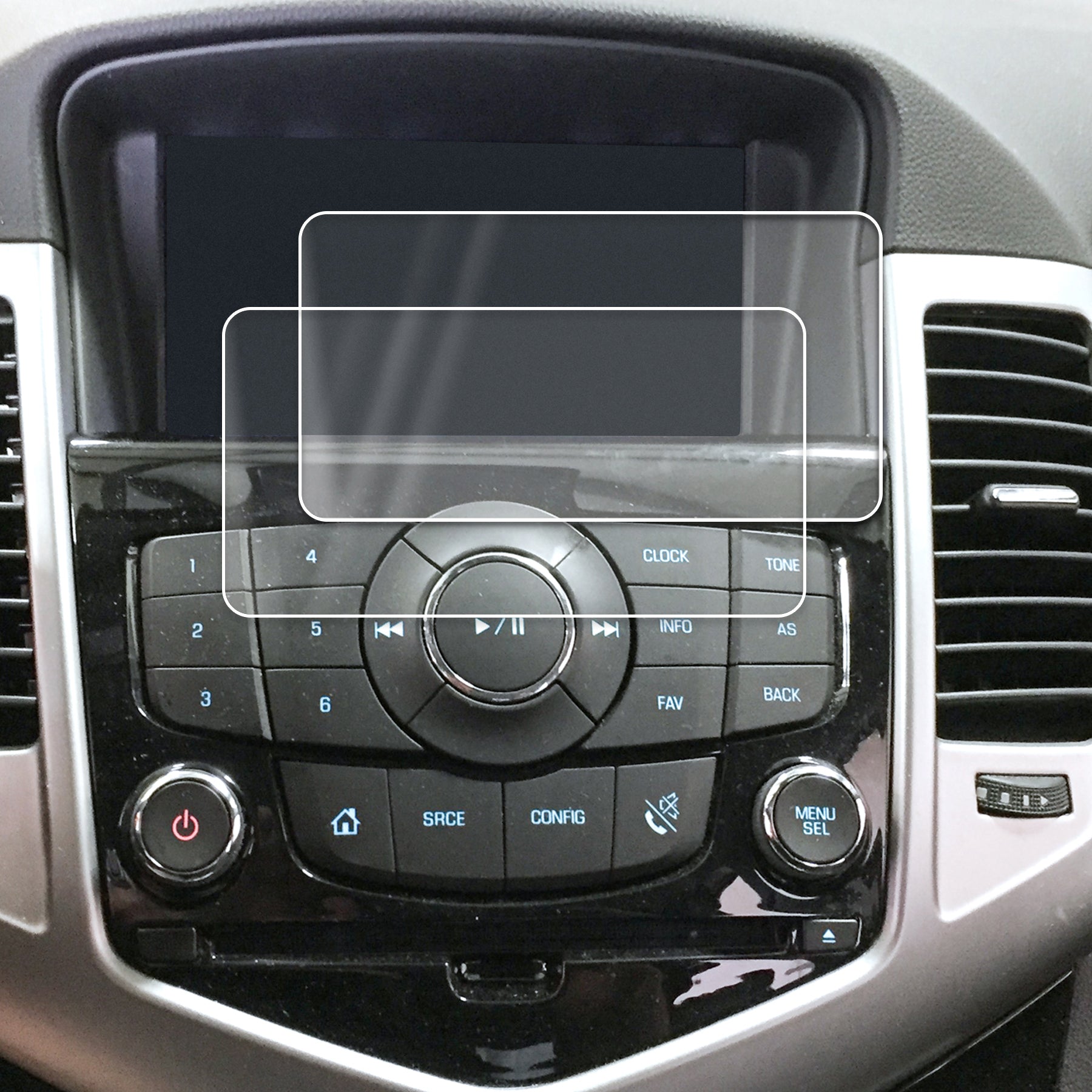 Red Hound Auto Screen Savers 2pc Compatible with 2013-2019 Chevy Cruze MyLink Custom Fit Invisible High Clarity Touch Display Protector Minimizes Fingerprinting 7 Inch