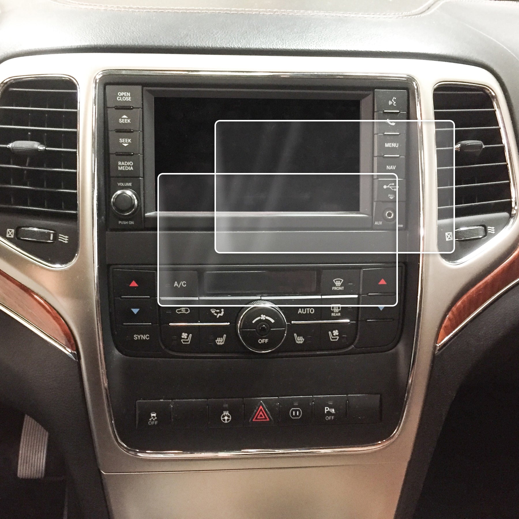 Red Hound Auto 2011-2013 Compatible with Jeep Grand Cherokee MyGig UConnect 730N Screen Saver 2 Custom Fit Invisible High Clarity Touch Display Protector Minimizes Prints 6.5 Inch
