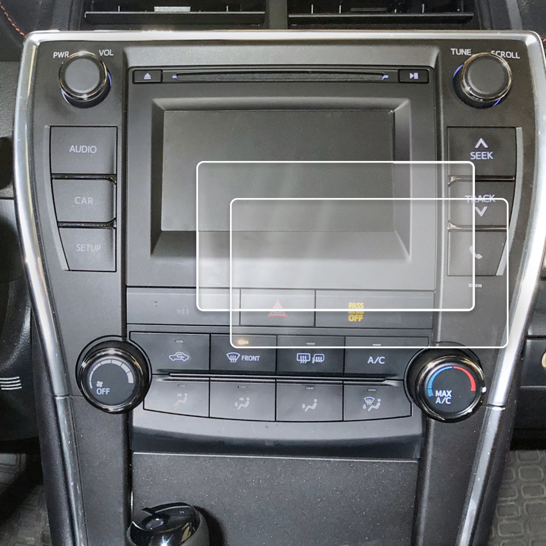 Red Hound Auto 2014-2017 Compatible with Toyota Camry Entune Screen Saver 2pc Custom Fit Invisible High Clarity Touch Display Protector Minimizes Fingerprinting 6.1 Inch