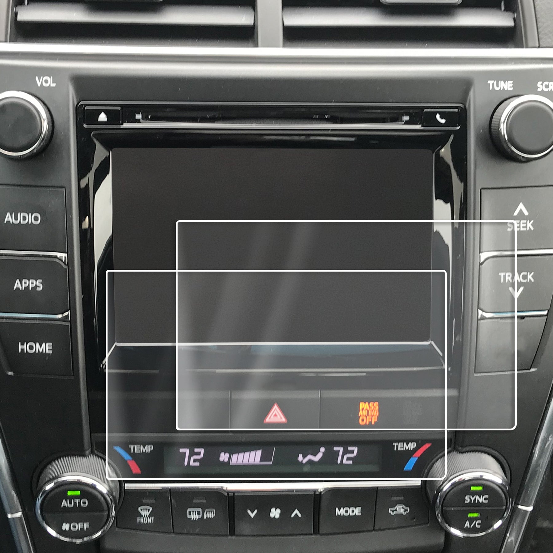 Red Hound Auto 2014-2017 Compatible with Toyota Camry Entune Screen Saver 2pc Custom Fit Invisible High Clarity Touch Display Protector Minimizes Fingerprinting 7 Inch