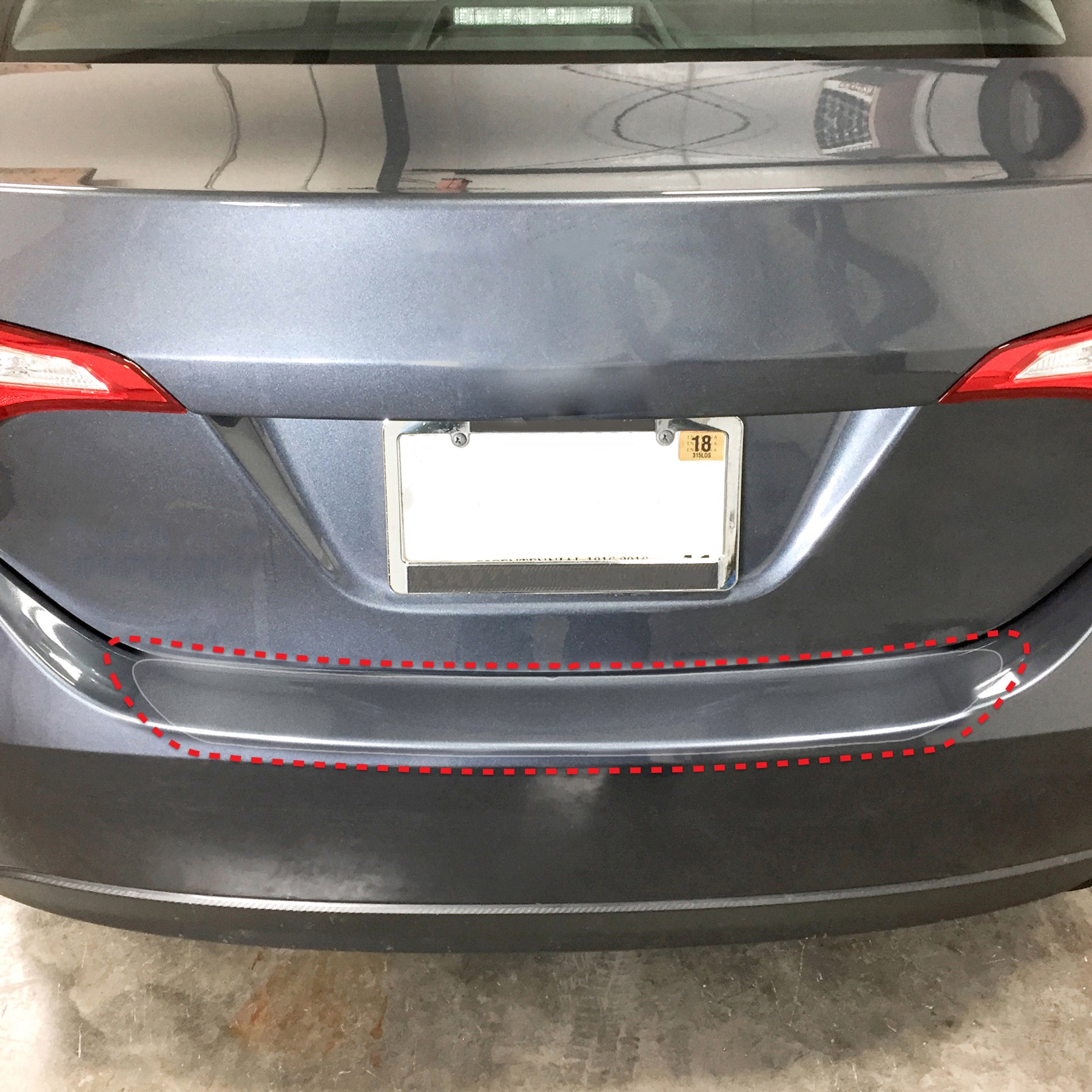Red Hound Auto Rear Bumper Paint Protection Film Compatible with Toyota Corolla 2014-2019 4dr Sedan 1pc PPF Custom Clear Self Healing Invisible Cover