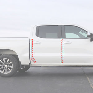 Red Hound Auto Door Edge Lip Guards Compatible with Chevrolet Chevy Silverado 1500 2019-2023 Crew Cab Only 4pc 4 Door Clear Paint Protector Film Pre-Cut Custom Fit