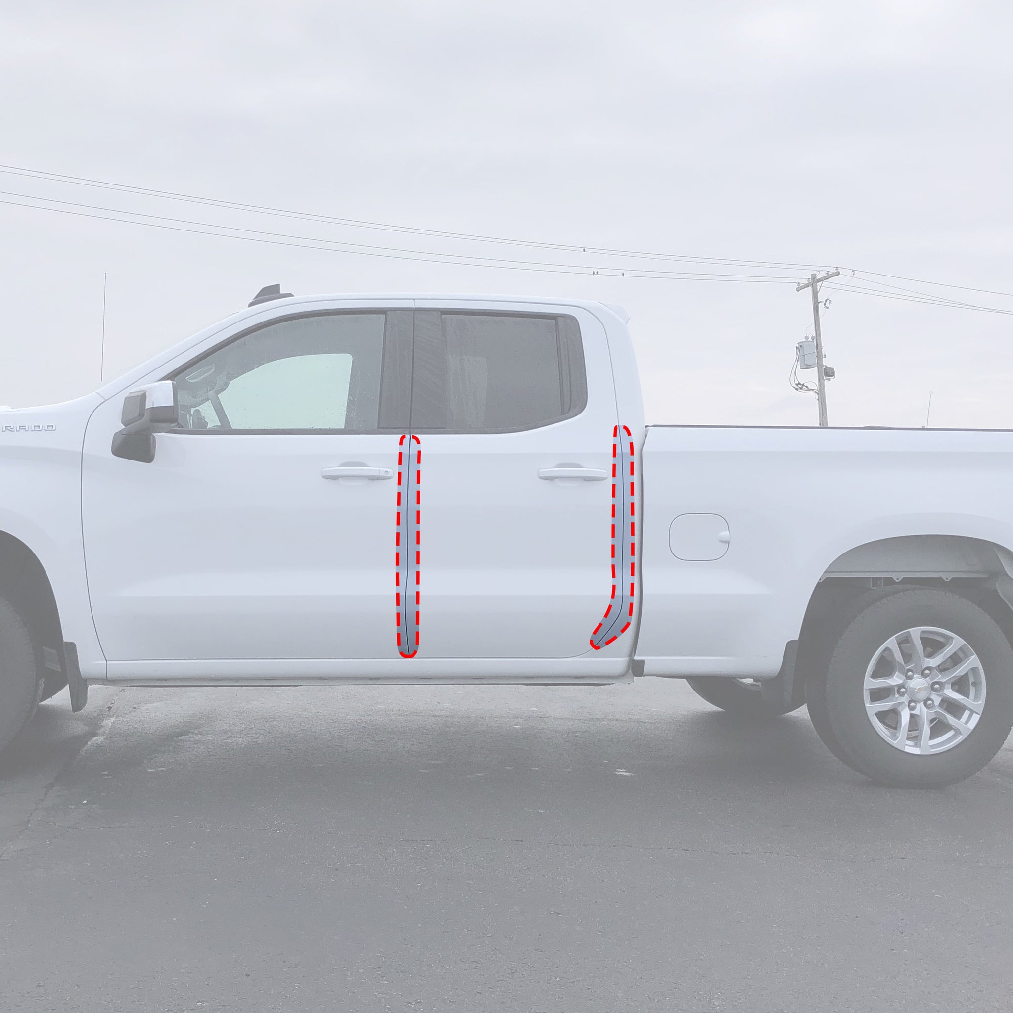 Red Hound Auto Door Edge Lip Guards Compatible with Chevrolet Chevy Silverado 1500 2019-2023 Double Cab Only 4pc 4 Door Clear Paint Protector Film Pre-Cut Custom Fit