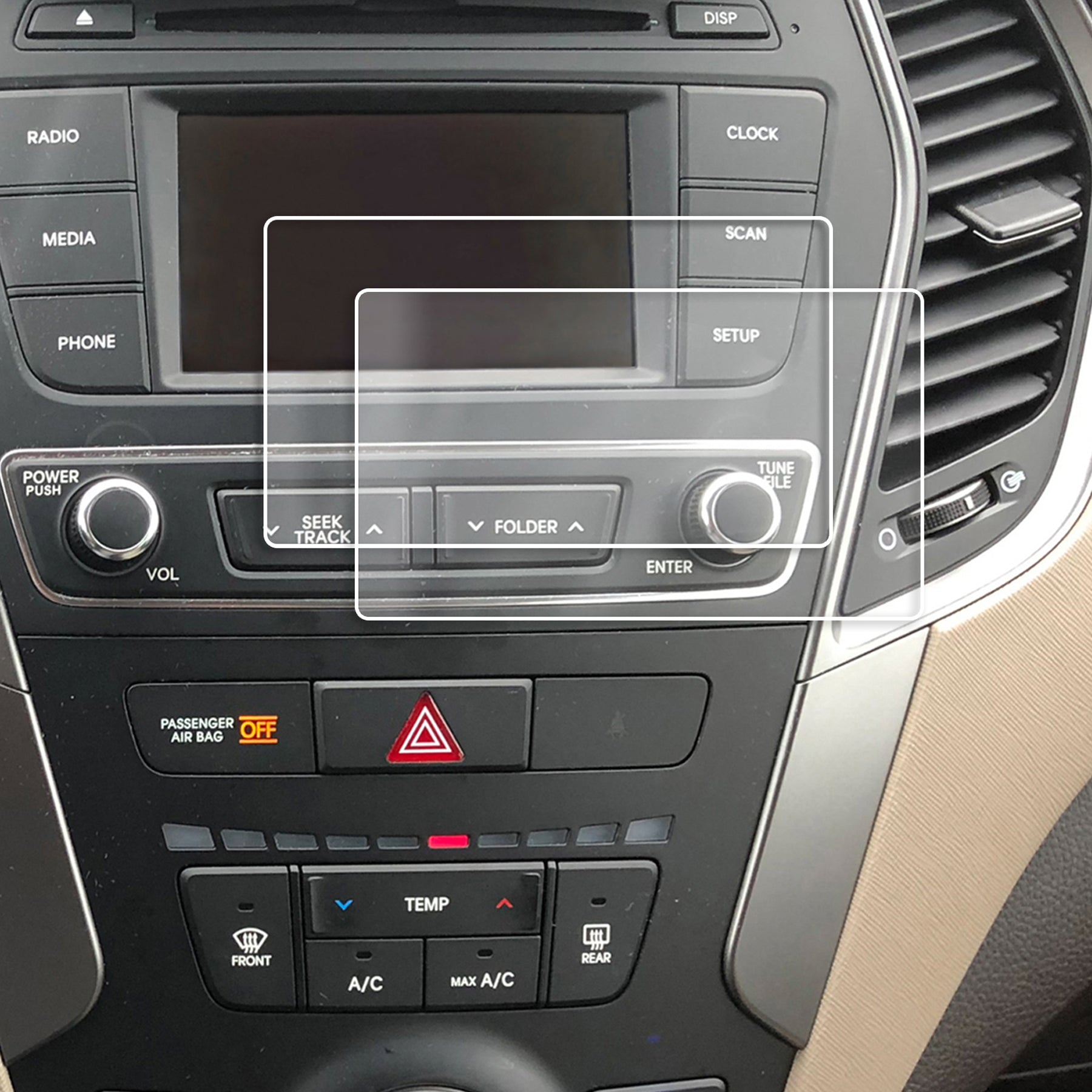 Red Hound Auto 2014-2018 Compatible with Hyundai Santa Fe Sport BlueLink Screen Saver 2pc Custom Fit Invisible High Clarity Touch Display Protector Minimizes Fingerprinting 5 Inch