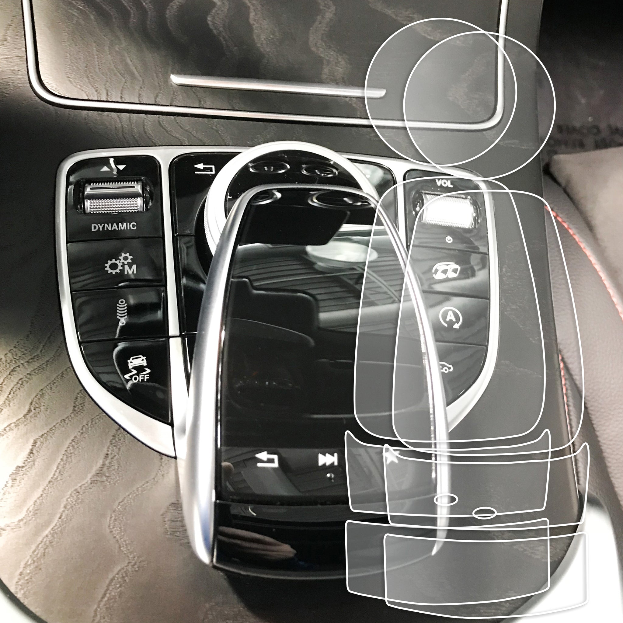 Red Hound Auto 2 fits Touchpad Controller with Scroll Wheel Compatible with Mercedes-Benz COMAND C/GLC/GLE/S Class Sedans Coupes and SUVS Screen Saver 4pc Each High Clarity Pad Protector