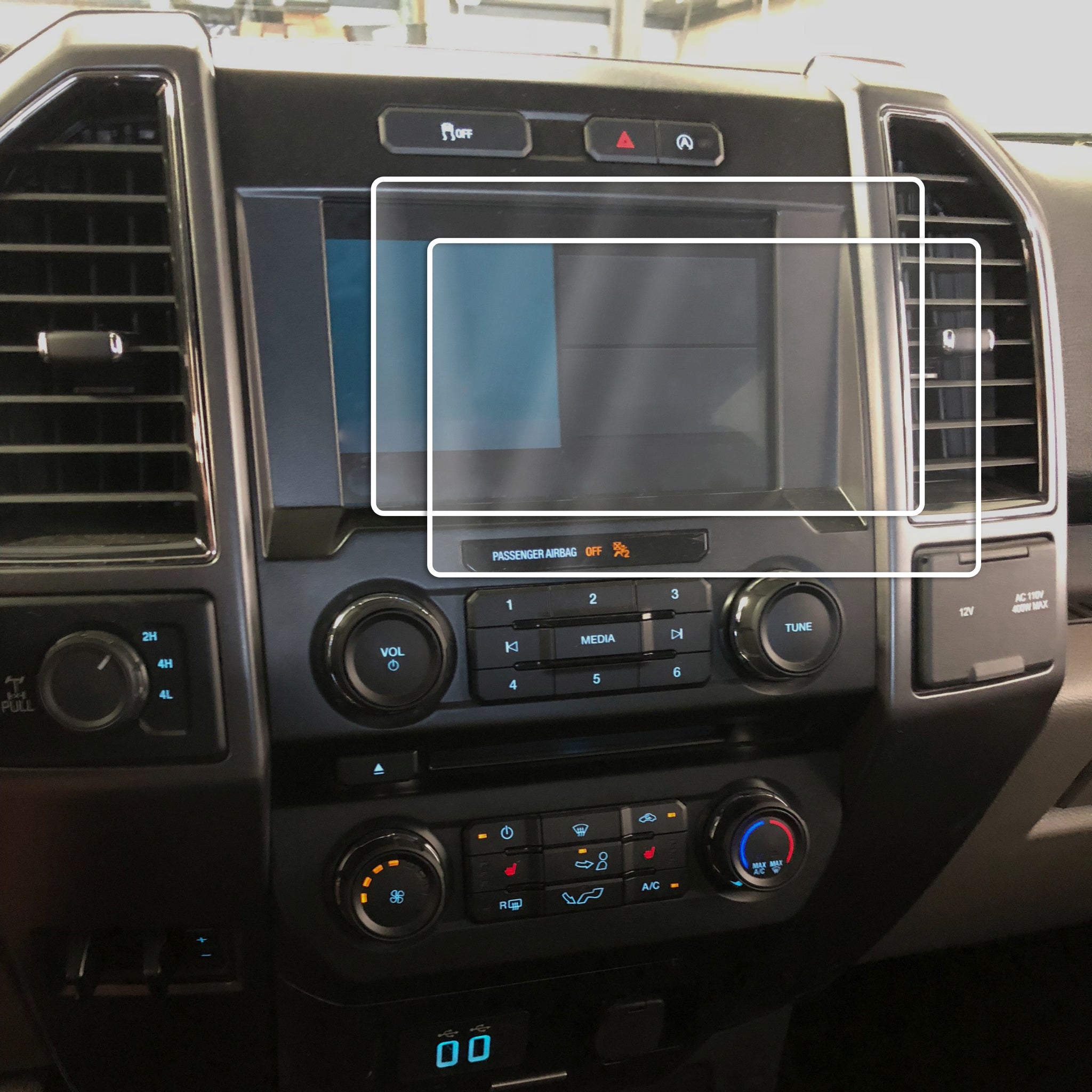 Red Hound Auto Screen Saver 2pc Compatible with Ford F-150 F150 2015-2019 8 Inch MyFord Touch Sync 3 Invisible High Clarity Display Protector Minimizes Fingerprints fits 8 Inch (Diagonal)