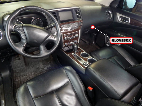 Red Hound Auto Glove Box Organizer Insert Organizational System Compatible with Nissan Pathfinder 2013 2014 2015 Black Anti-Rattle