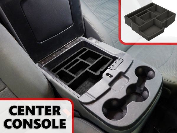 Red Hound Auto Center Console Organizer System Vehicle Insert Compatible with Dodge Ram 1500 2500 3500 2013 2014 2015 2016 2017 2018 Black Anti-Rattle Only FITS FOLD Down Console Seat