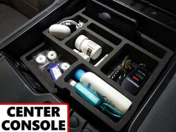 Red Hound Auto Full 3 Piece Vehicle Organizer System Center Console Upper Dash and Glove Box Inserts Compatible with Dodge Ram 1500 2500 3500 2013 2014 2015 2016 2017 2018 Only FITS FOLD Down Console