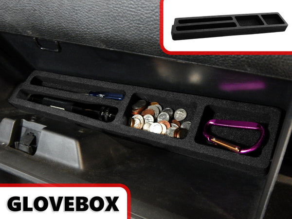 Red Hound Auto Full 3 Piece Vehicle Organizer System Center Console Upper Dash and Glove Box Inserts Compatible with Dodge Ram 1500 2500 3500 2013 2014 2015 2016 2017 2018 Only FITS FOLD Down Console