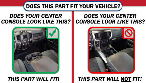 Red Hound Auto Black Center Console Organizer 1 Piece Compatible with Dodge Ram 1500 2500 3500 2013 2014 2015 2016 2017 2018 for FOLD Down Console Only -