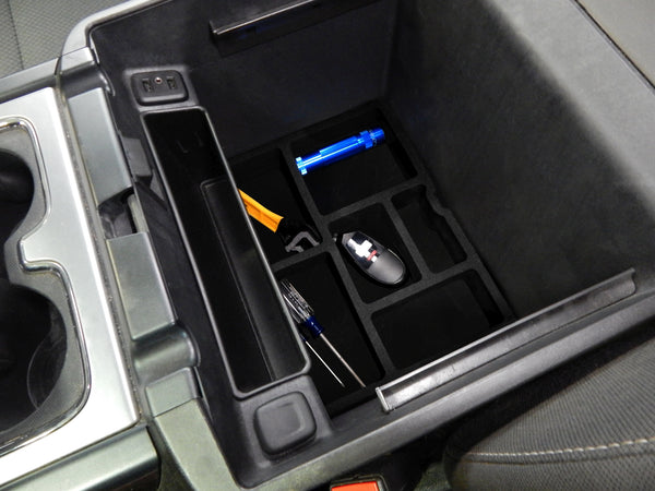 Red Hound Auto Black Center Console Organizer 1 Piece Compatible with Chevy GMC Silverado Sierra 1500 2500 2015 2016 2017 2018 for Full Floor Console Bucket SEAT Only -