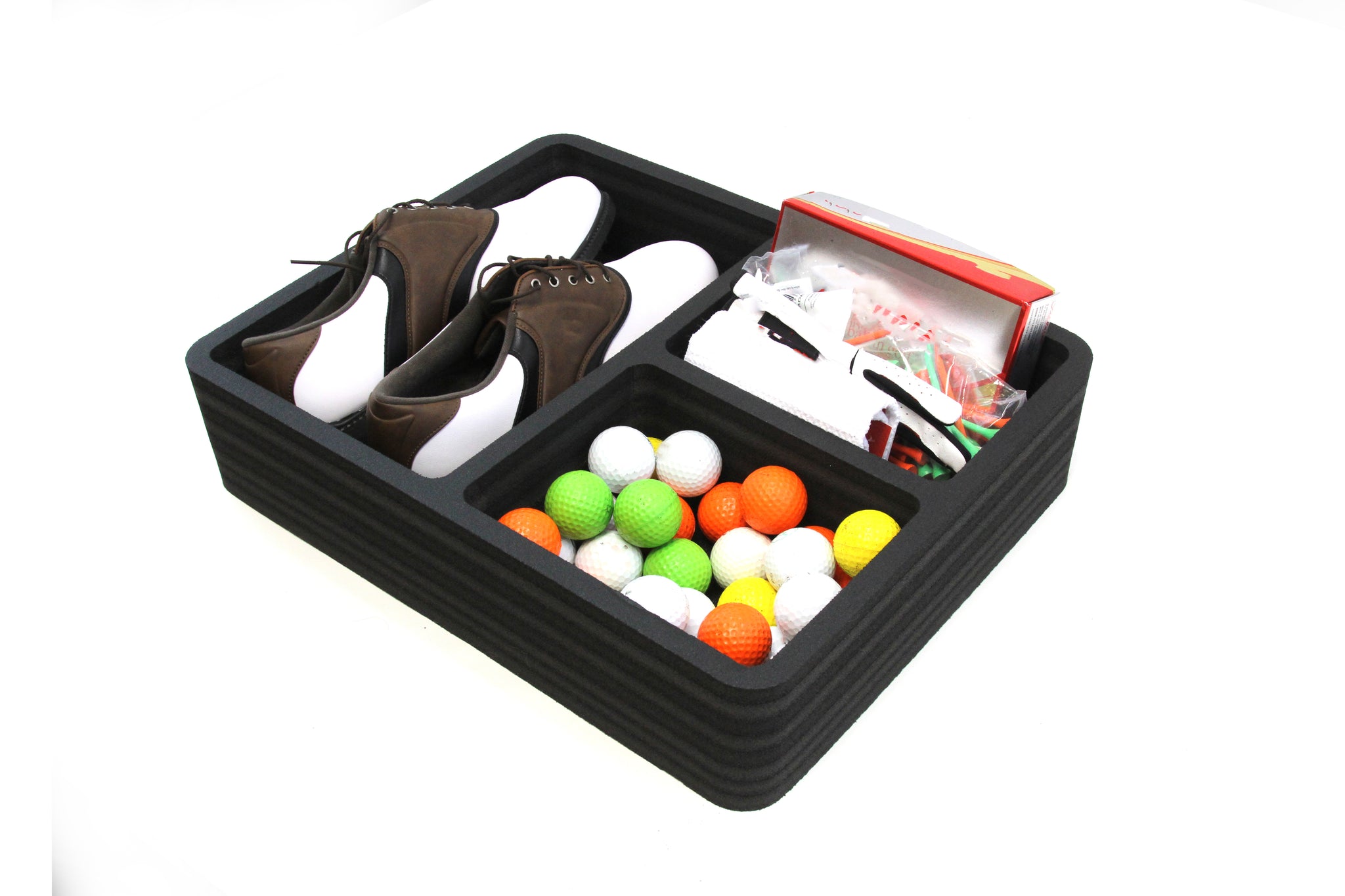 Red Hound Auto Golf Accessory Trunk Organizer Rear Black Organizational System Cargo Hatch Car Truck Van SUV Interior Non Skid Anti-Rattle Gear Shoes Balls Tees and More  3 Large Pockets