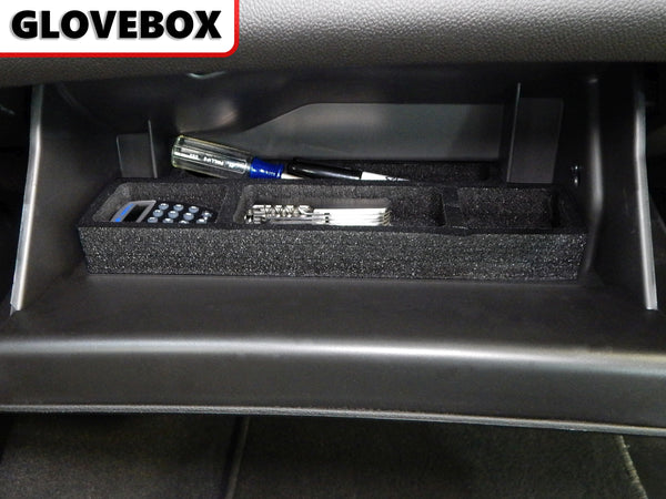 Red Hound Auto Glove Box Organizer Insert Organizational System Compatible with Chevy Chevrolet GMC Suburban/Yukon XL 2015 2016 2017 2018 2019 Black Anti-Rattle  Full Floor Console Only