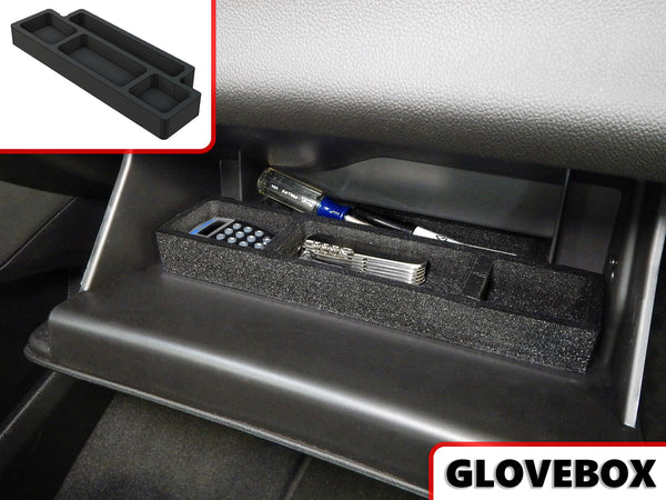Red Hound Auto Glove Box Organizer Insert Organizational System Compatible with Chevy Chevrolet GMC Suburban/Yukon XL 2015 2016 2017 2018 2019 Black Anti-Rattle  Full Floor Console Only