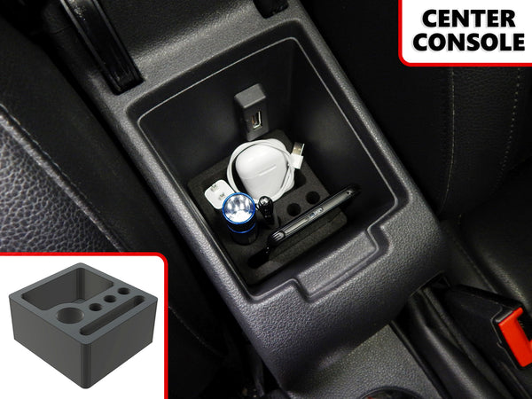 Red Hound Auto Full 2 Piece Vehicle Organizer Center Console Glove Box Inserts Compatible with Volkswagen VW Jetta 2012 2013 2014 2015 2016 2017 2018 Black Anti-Rattle