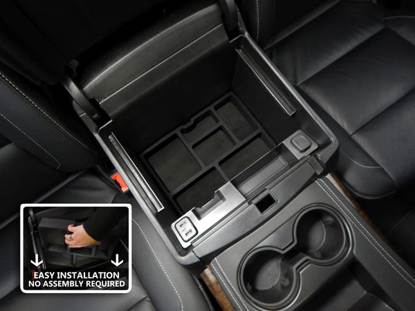 Red Hound Auto Black Center Console Organizer 1 Piece Compatible with Chevy Chevrolet GMC Suburban/Yukon XL 2015 2016 2017 2018 2019 Black  Full Floor Console Only -