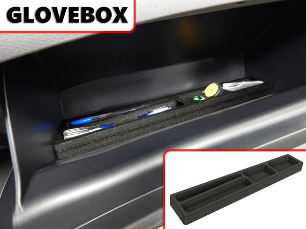 Red Hound Auto Complete 2 Piece Vehicle Organizer Center Console Glove Box Inserts Compatible with Toyota Highlander 2014 2015 2016 2017 2018 2019 Black Anti-Rattle