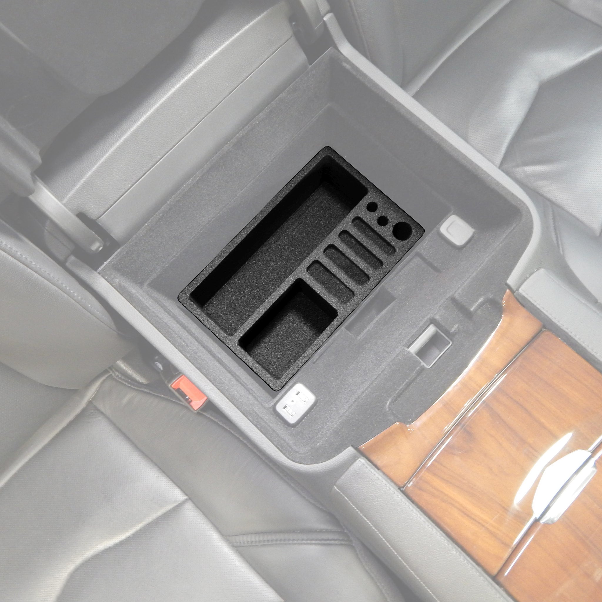 Red Hound Auto Complete 2 Piece Vehicle Organizer Center Console Glove Box Inserts Compatible with Cadillac Escalade 2015 2016 2017 2018 2019 Black Anti-Rattle