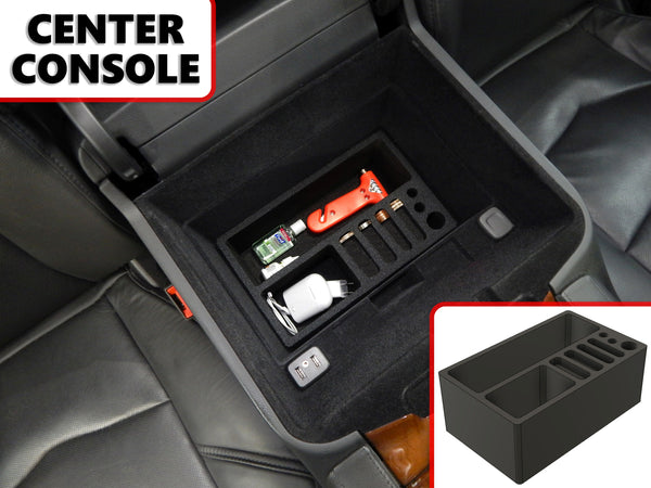 Red Hound Auto Complete 2 Piece Vehicle Organizer Center Console Glove Box Inserts Compatible with Cadillac Escalade 2015 2016 2017 2018 2019 Black Anti-Rattle