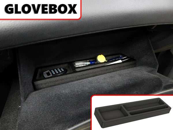 Red Hound Auto Complete 2 Piece Vehicle Organizer Center Console Glove Box Inserts Compatible with Cadillac Escalade 2015 2016 2017 2018 2019 Black Anti-Rattle