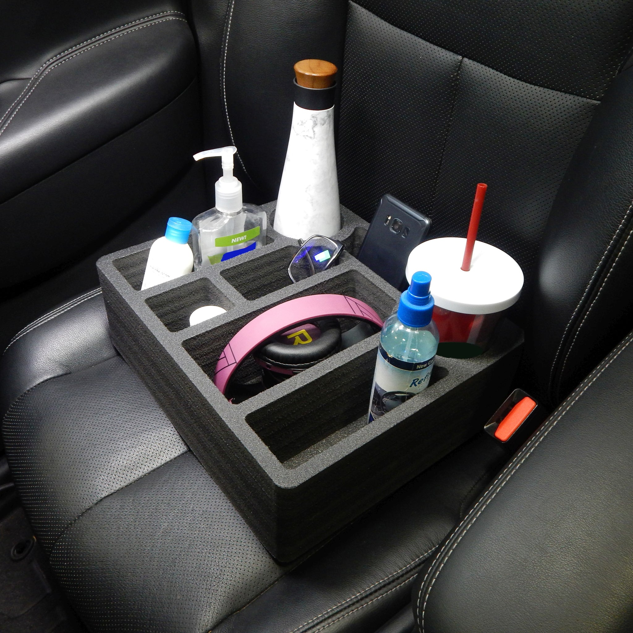 Red Hound Auto Car Passenger Seat Organizer Black Anti-Rattle Washable Waterproof for Kids and Adults Multiple Compartments Organize Books Toys Maps Baby Wipes and More,