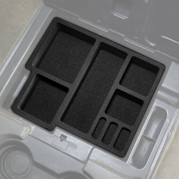 Red Hound Auto Center Console Organizer Vehicle Organizational System Insert Compatible with Ford F-250 F-350 F-450 F-550 Super Duty 2001-2005, Excursion 2001-2005 Fold Down Split Bench Only Black