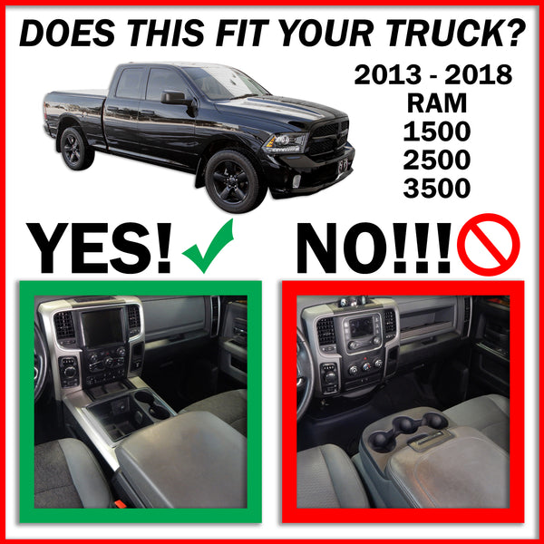 Red Hound Auto Center Console Organizer 2 Piece Stacking Set Vehicle Insert Compatible with Dodge Ram 1500 2500 3500 2013 2014 2015 2016 2017 2018 Black Only FITS Full Console Bucket SEAT