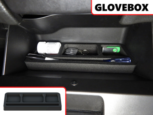 Red Hound Auto Glove Box Organizer Insert Organizational System Compatible with Chevy Chevrolet GMC Silverado Sierra 1500 2500 2015 2016 2017 2018 Black  Full Floor Console Only