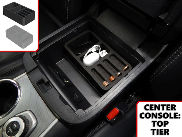 Red Hound Auto Center Console Organizer 2 Piece Stacking Set Vehicle Organizational System Inserts Compatible with Nissan Pathfinder 2017 2018 2019 Black Anti-Rattle