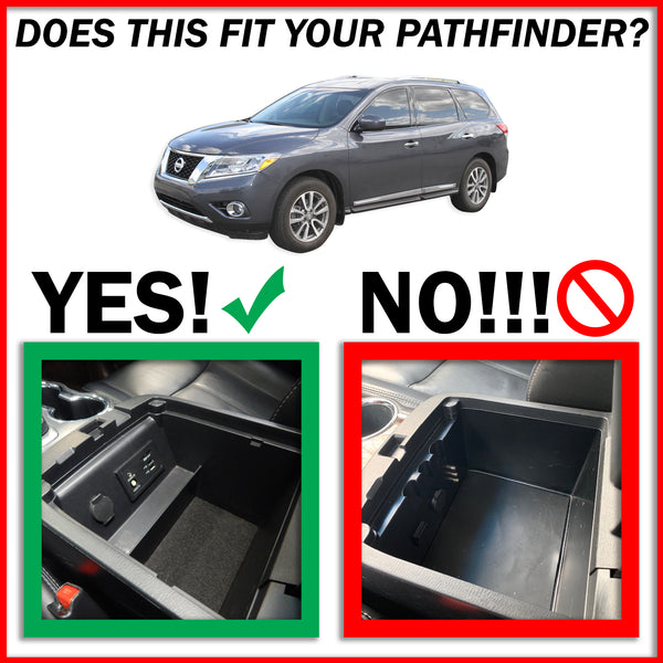 Red Hound Auto Full 3 Piece Vehicle Organizer System Center Console and Glove Box Inserts Compatible with Nissan Pathfinder 2017 2018 2019 Black Anti-Rattle