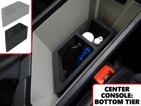 Red Hound Auto Center Console Organizer 2 Piece Stacking Set Vehicle Inserts Compatible with Volkswagen VW Jetta 2019 Black Anti-Rattle