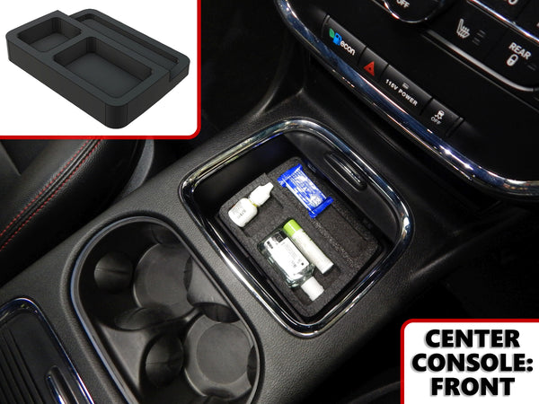 Red Hound Auto Full 5 Piece Vehicle Organizer Center Console Glove Box Dash Pocket Inserts Compatible with Dodge Grand Caravan 2011-2018 Super Center Console Only