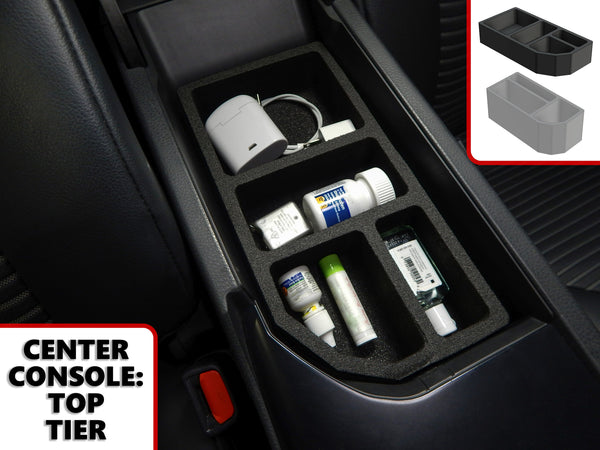 Red Hound Auto Full 4 Piece Vehicle Organizer Center Console Glove Box Forward Inserts Compatible with Toyota Camry 2018-2019 (Does not fit XLE or XSE) Black Anti-Rattle