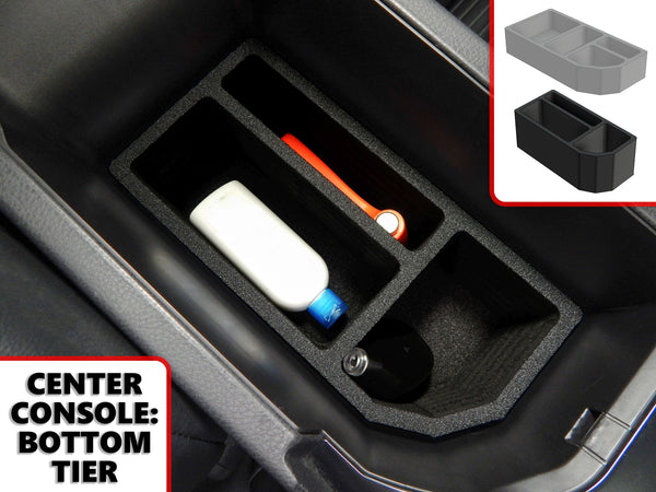 Red Hound Auto Full 4 Piece Vehicle Organizer Center Console Glove Box Forward Inserts Compatible with Toyota Camry 2018-2019 (Does not fit XLE or XSE) Black Anti-Rattle