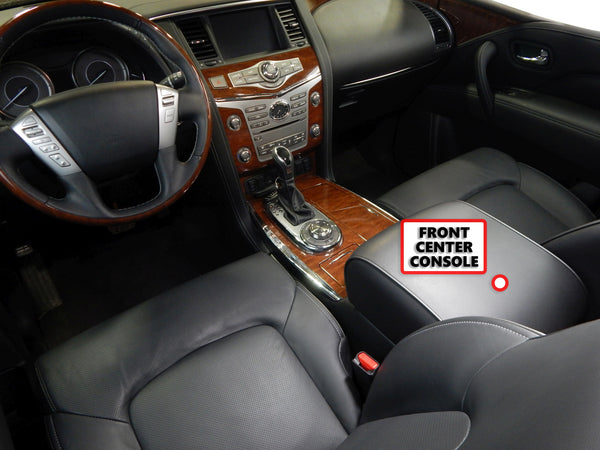 Red Hound Auto Front Center Console Organizer 2 Piece Stacking Set Vehicle Inserts Compatible with Infiniti QX80 2018-2019 Black Anti-Rattle