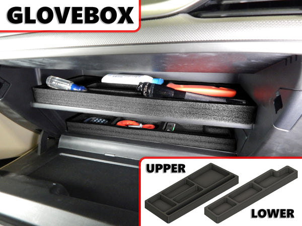 Red Hound Auto 2 Piece Glove Box Organizer Inserts Compatible with Ford Fusion 2013 2014 2015 Black Anti-Rattle