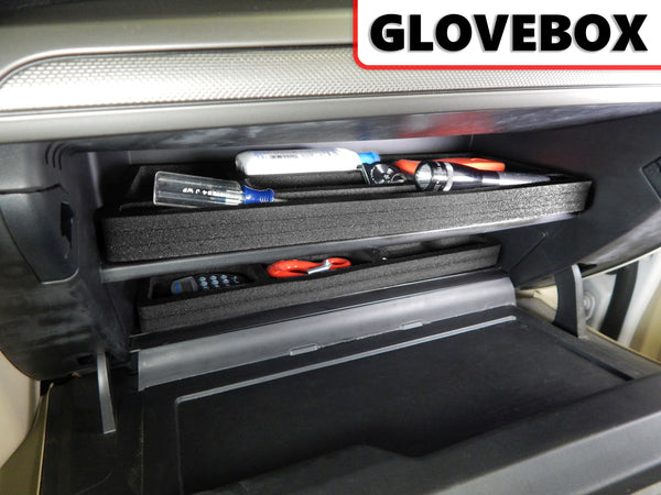 Red Hound Auto 2 Piece Glove Box Organizer Inserts Compatible with Ford Fusion 2013 2014 2015 Black Anti-Rattle