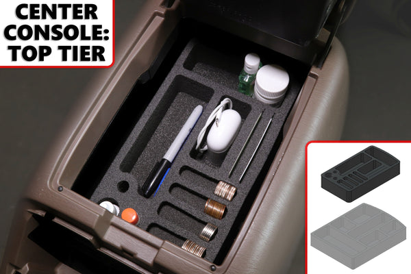 Red Hound Auto Center Console Organizer 3 Piece Set Vehicle Organizational System Inserts Compatible with Toyota Tundra 2000 2001 2002 2003 2004 2005 2006 Black Anti-Rattle