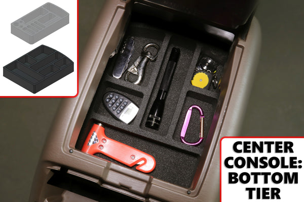 Red Hound Auto Center Console Organizer 3 Piece Set Vehicle Organizational System Inserts Compatible with Toyota Tundra 2000 2001 2002 2003 2004 2005 2006 Black Anti-Rattle