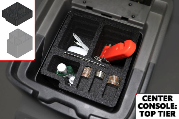 Red Hound Auto Center Console Organizer 2 Piece Stacking Set Vehicle Organizational System Inserts Compatible with Mitsubishi Montero 2001-2006 Black Anti-Rattle