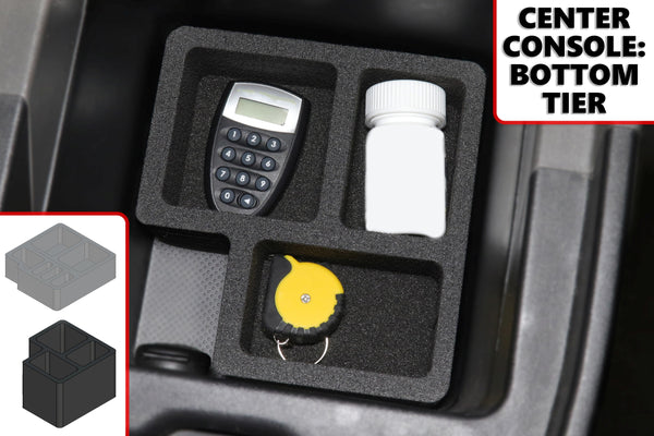 Red Hound Auto Center Console Organizer 2 Piece Stacking Set Vehicle Organizational System Inserts Compatible with Mitsubishi Montero 2001-2006 Black Anti-Rattle