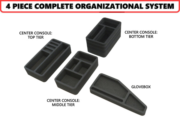 Red Hound Auto Full 4 Piece Vehicle Organizer Set Fits Center Console Glove Box Inserts Compatible with Nissan Murano 2015 2016 2017