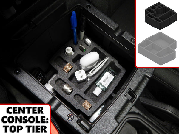Red Hound Auto Complete 4 Piece Vehicle Organizer System with Center Console and Dash Pocket Inserts Compatible with Jeep Wrangler Unlimited 4-Door 2018-2019 (JL) Anti-Rattle