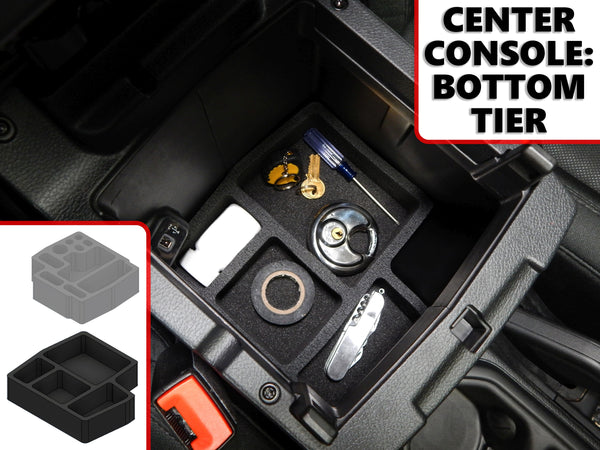 Red Hound Auto Complete 4 Piece Vehicle Organizer System with Center Console and Dash Pocket Inserts Compatible with Jeep Wrangler Unlimited 4-Door 2018-2019 (JL) Anti-Rattle